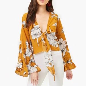 I.Madeline Floral Bell-Sleeve Top